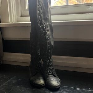 Jeffrey Campbell Black Lace-Up Boots